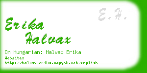 erika halvax business card